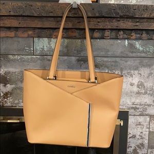 Calvin Klein Brown Saffiano Leather Tote